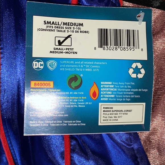 Supergirl Costume Corset - Picture 3 of 4